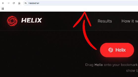 Drag Helix onto bookmarks